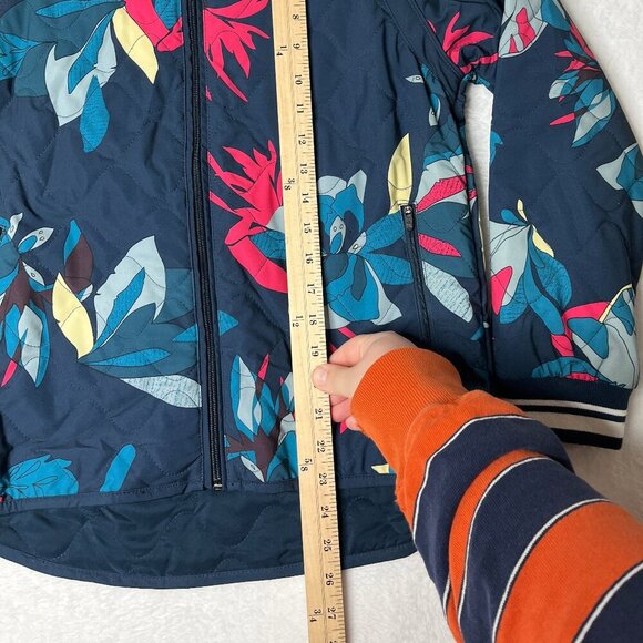 Joylab Blue Magenta Floral Bomber Jacket sz S Athletic Quilted Target Running - Picture 12 of 12